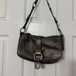 Coach Metallic Gray Shoulder Bag